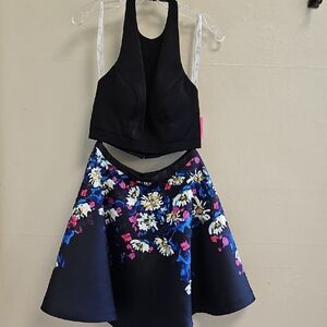 Size 8 short/cocktail homecoming two piece flare skirt dress by Ellie Wilde